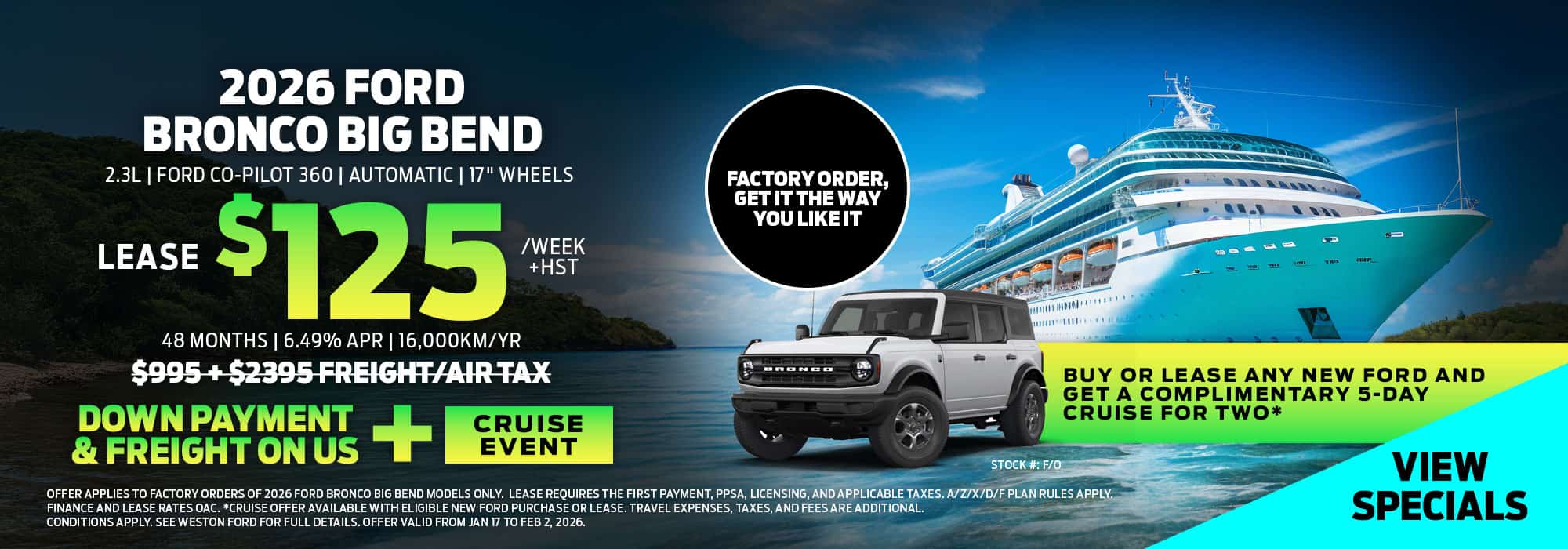 Bronco - Downpayment & Freight On Us