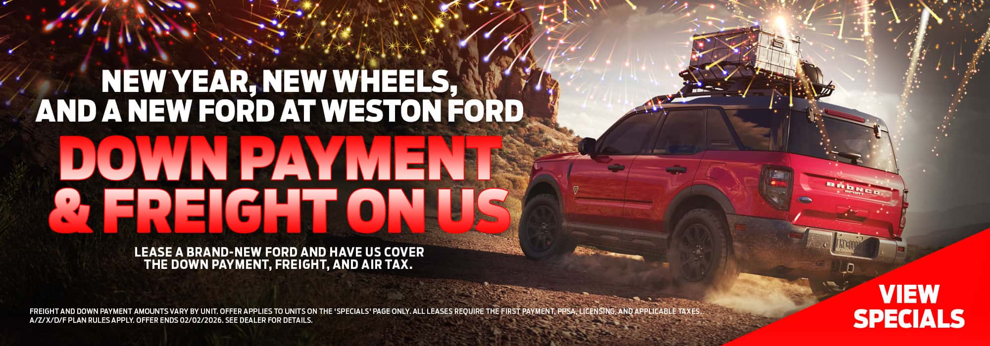 Downpayment & Freight On Us